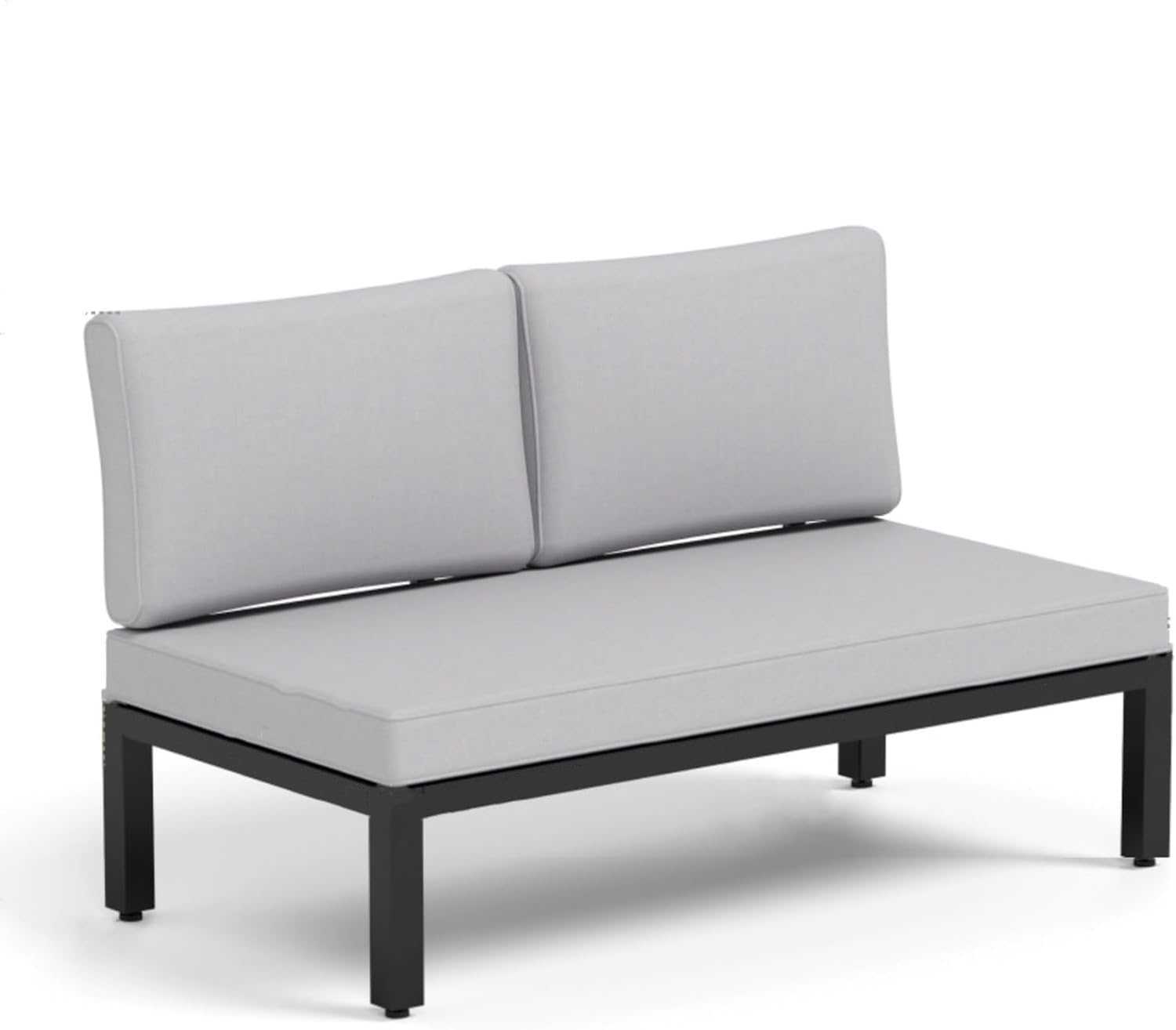 MFSTUDIO 6 Pieces Patio Furniture Set, Metal Outdoor Sectional Sofa Modular Outdoor Couch, Modern Patio Conversation Set with Coffee Table for Backyard, Garden