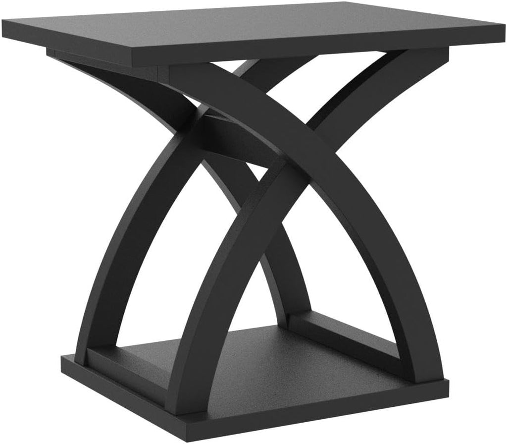 ChooChoo End Side Table Set of 2, Modern End Table with Storage Shelf, X-Design Side Table Living Room