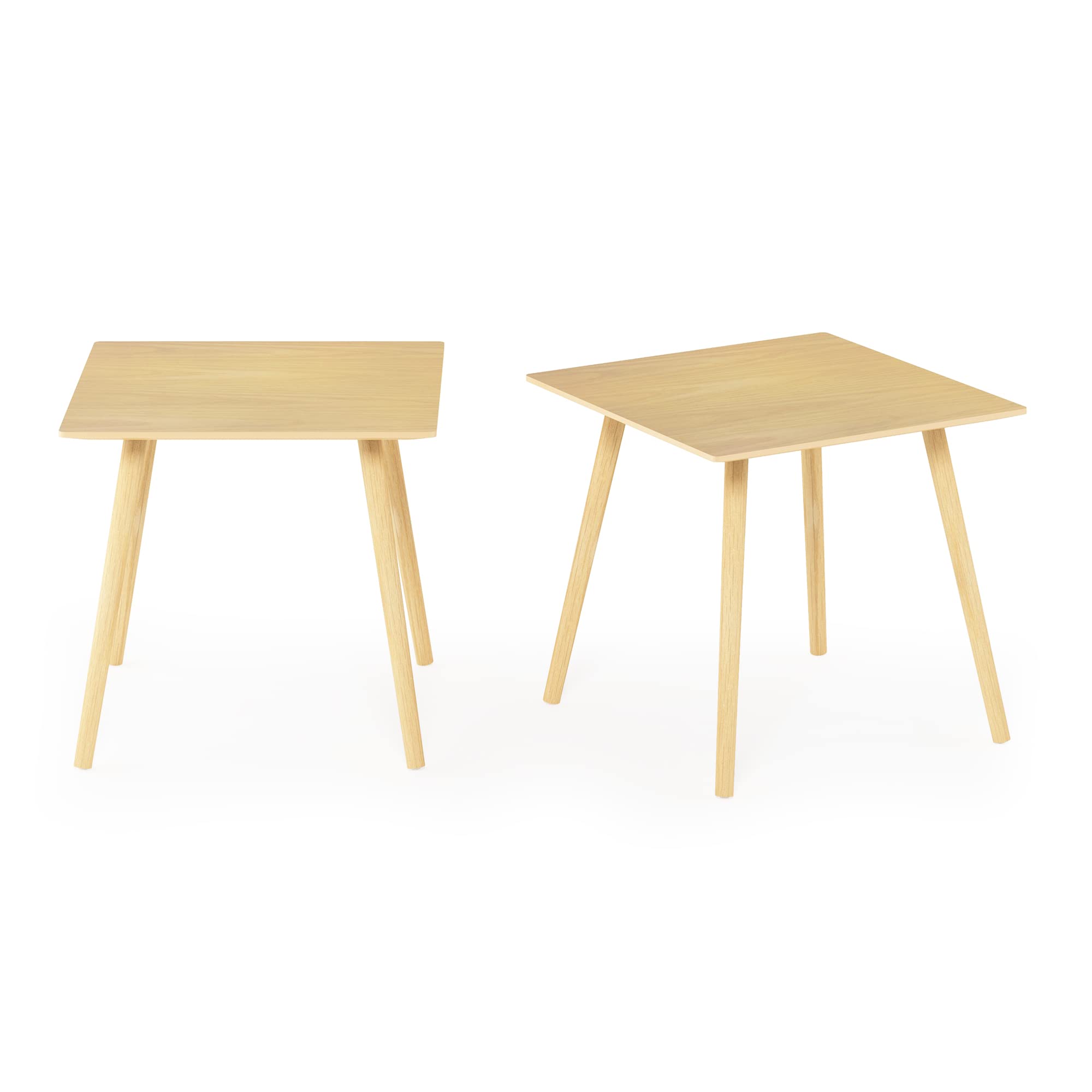 Furinno Classic Homey Square Parsons Side End Table, Set of 2, Black