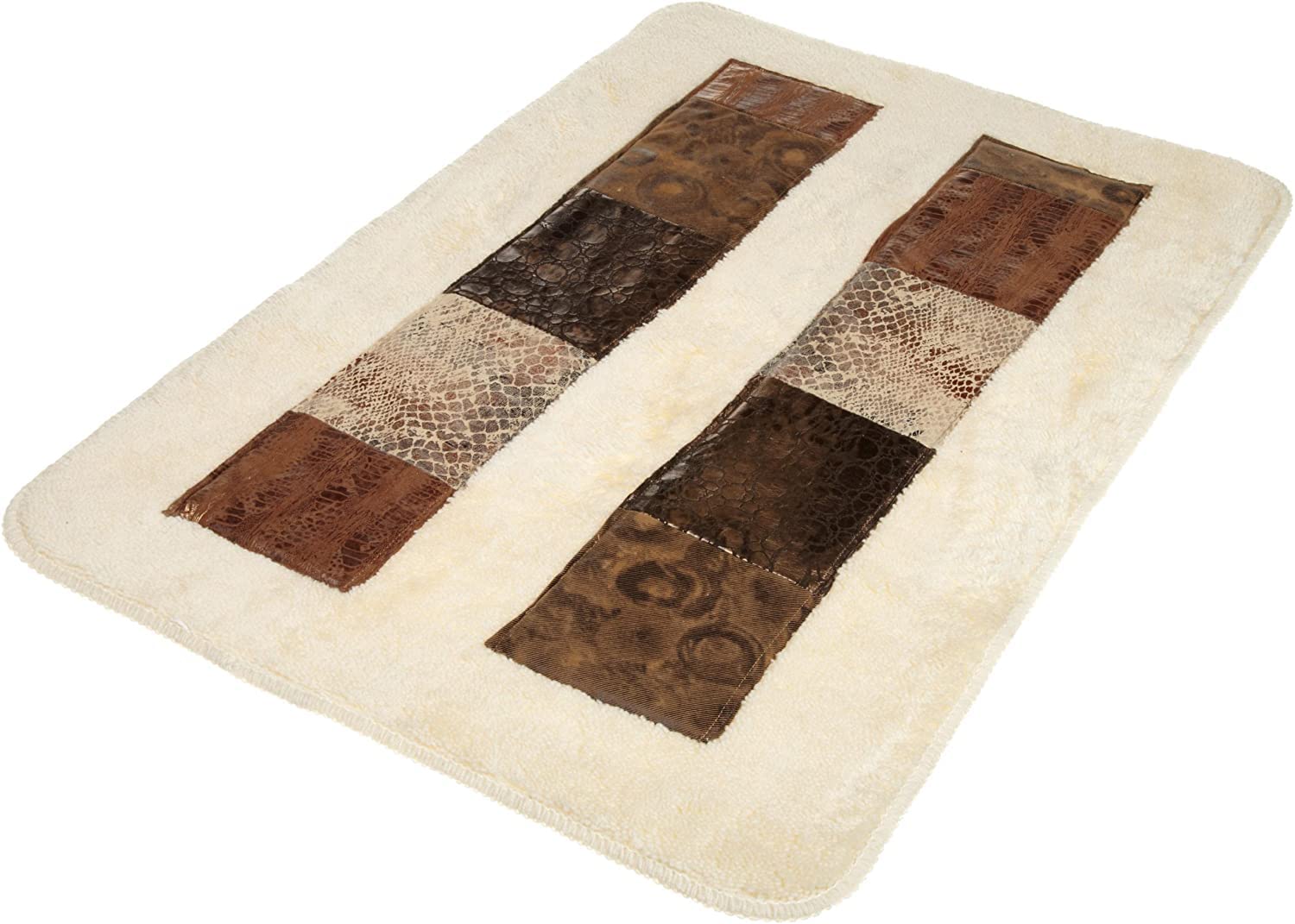 Zahari Home Rose Vine Bathroom Towel Set - 3 Piece Towel Set in Beige - Modern Decor, Unique Design