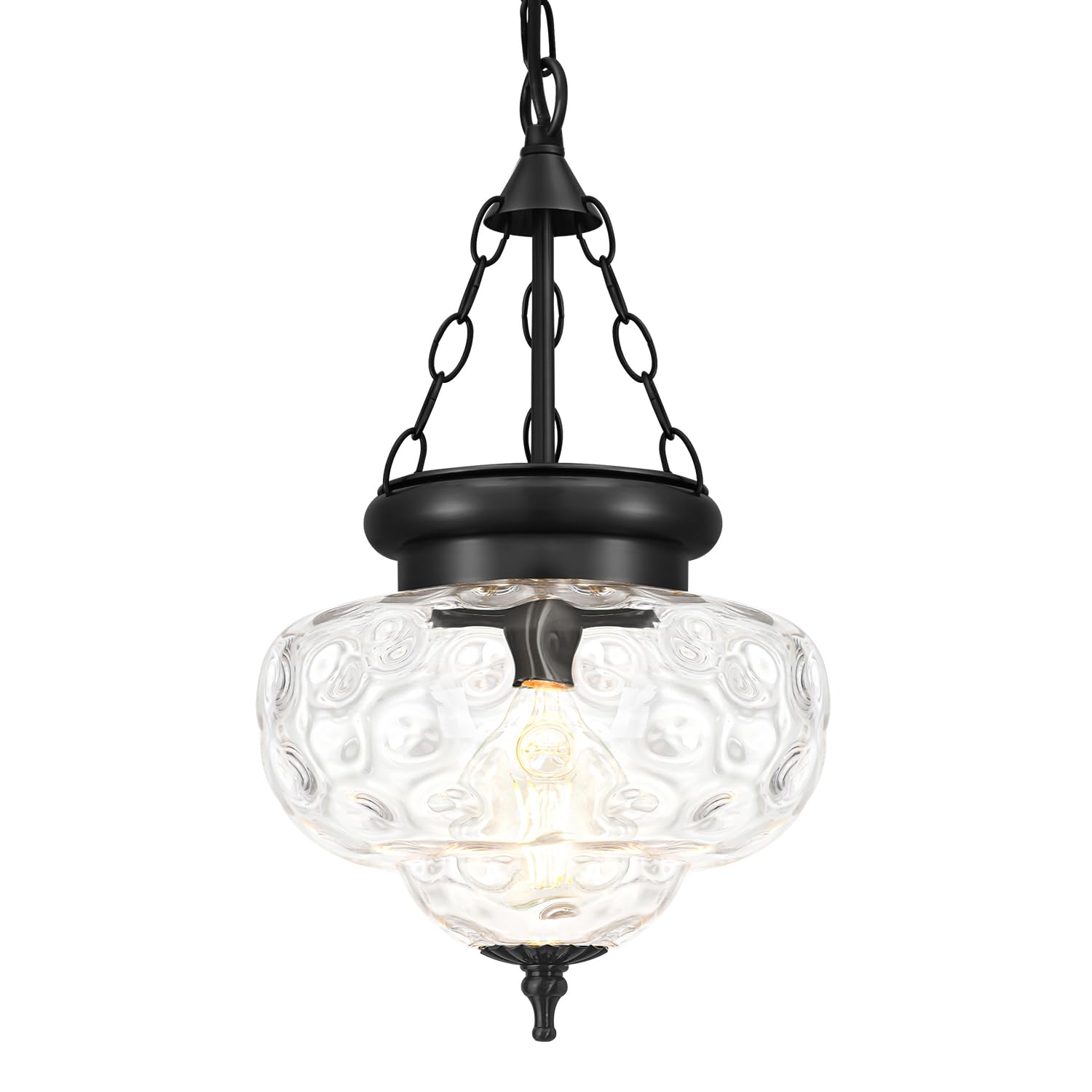 Vintage Pendant Light - Bronze Gold Pendant Lights Kitchen Island with Floral Glass, Brass Penant Lighting Fixtures with Adjustable Hanging Chain for Kitchen, Dining Room, Entryway