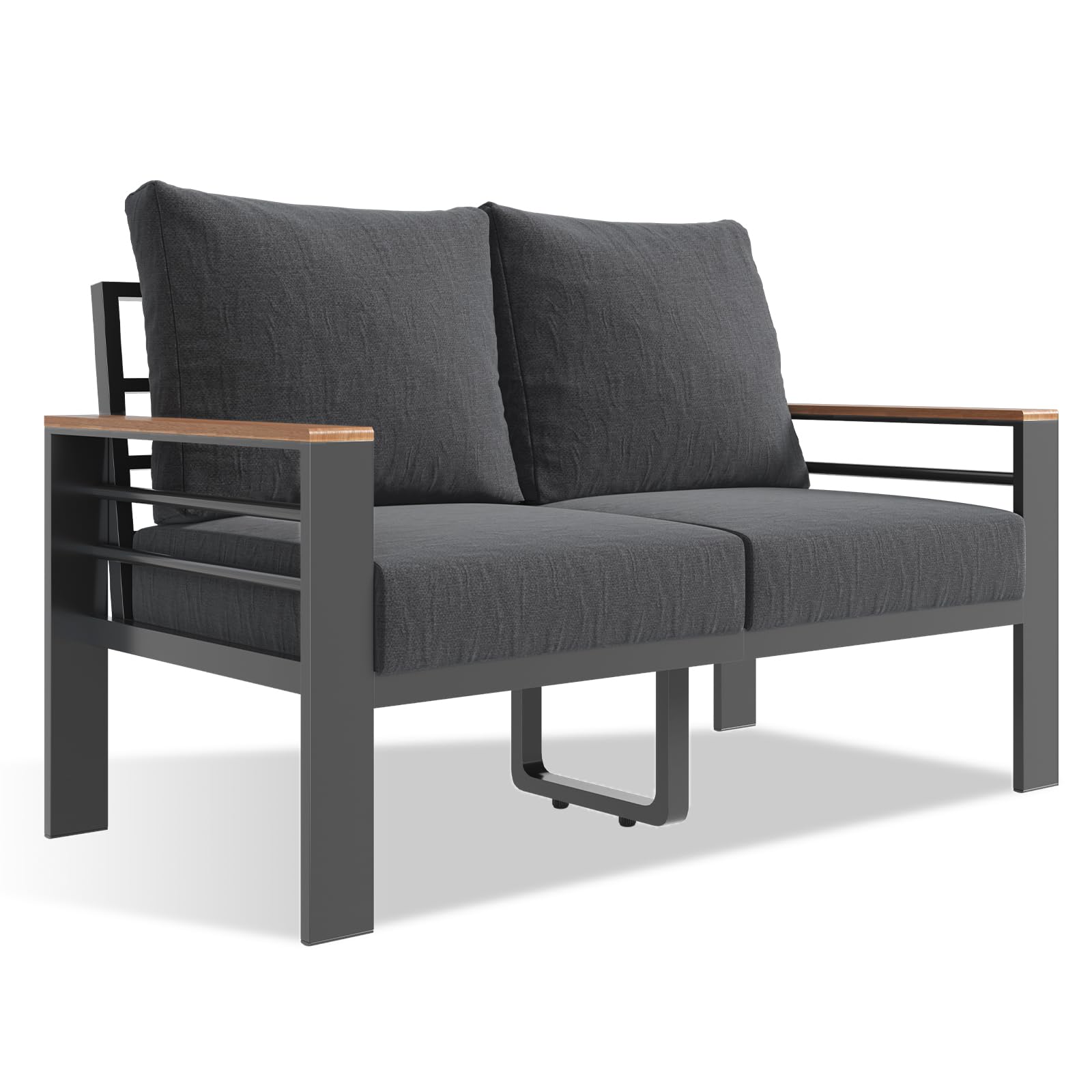 Aoxun Aluminum Patio Furniture Set 7 Seats, Oversized Outdoor Sectional with Washable Thick Cushions, Coffee Table and Waterproof Cover, Patio Conversation Sets for Porch, Balcony, Deck