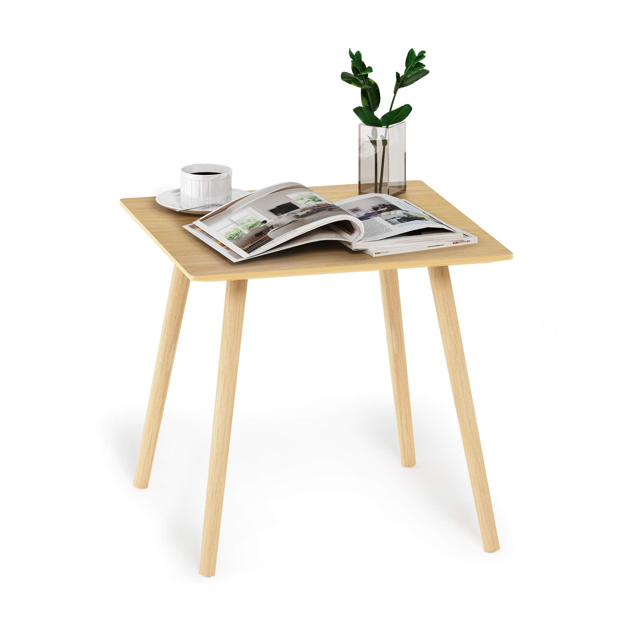 Furinno Classic Homey Square Parsons Side End Table, Set of 2, Black