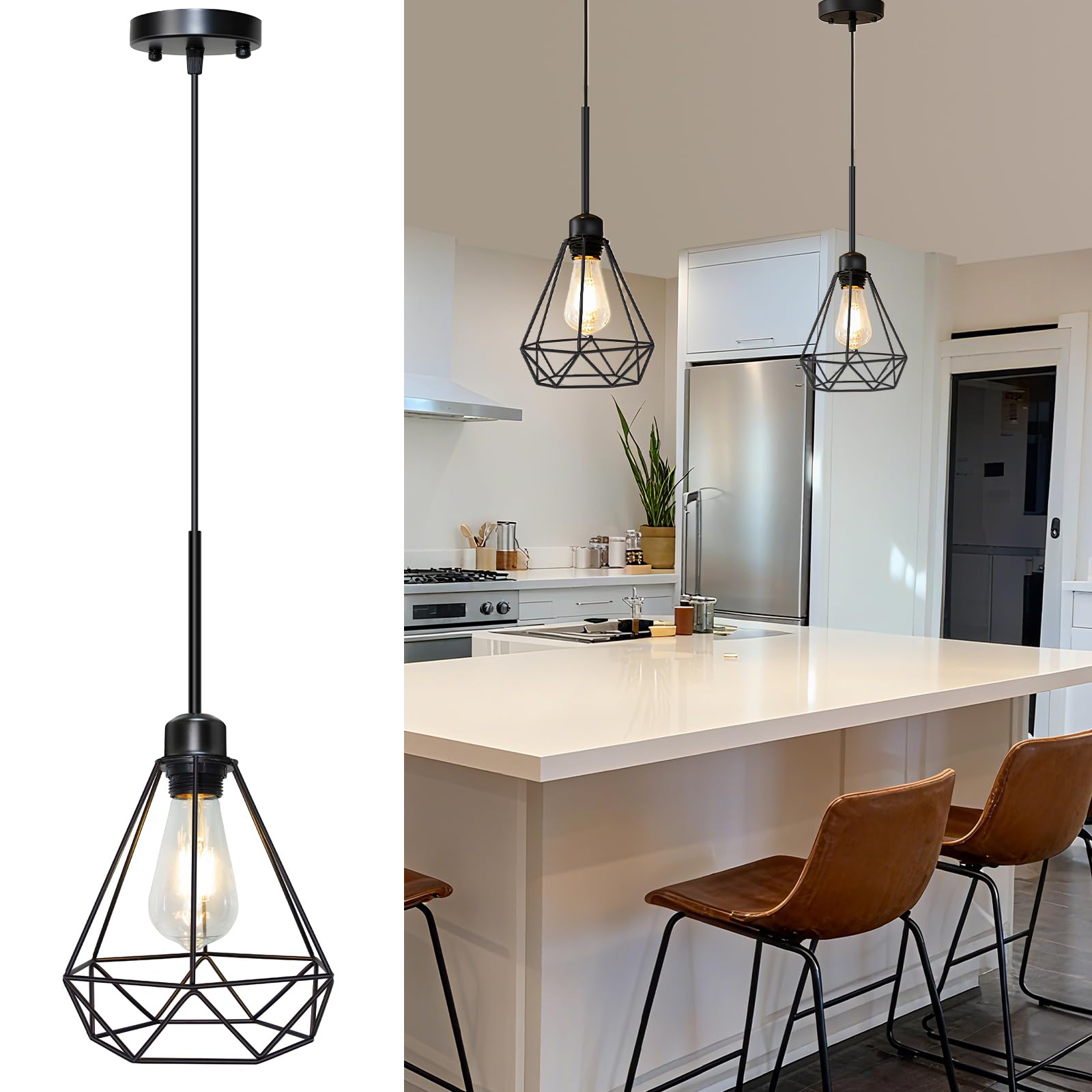 Hanging Lamps Rattan Pendant Light Hanging Lights 16.4ft Plug in Cord Pendant Light Fixture Plug Into Wall Outlet Pendant Lighting with On Off Switch for Bedroom Living (Egg Shade)