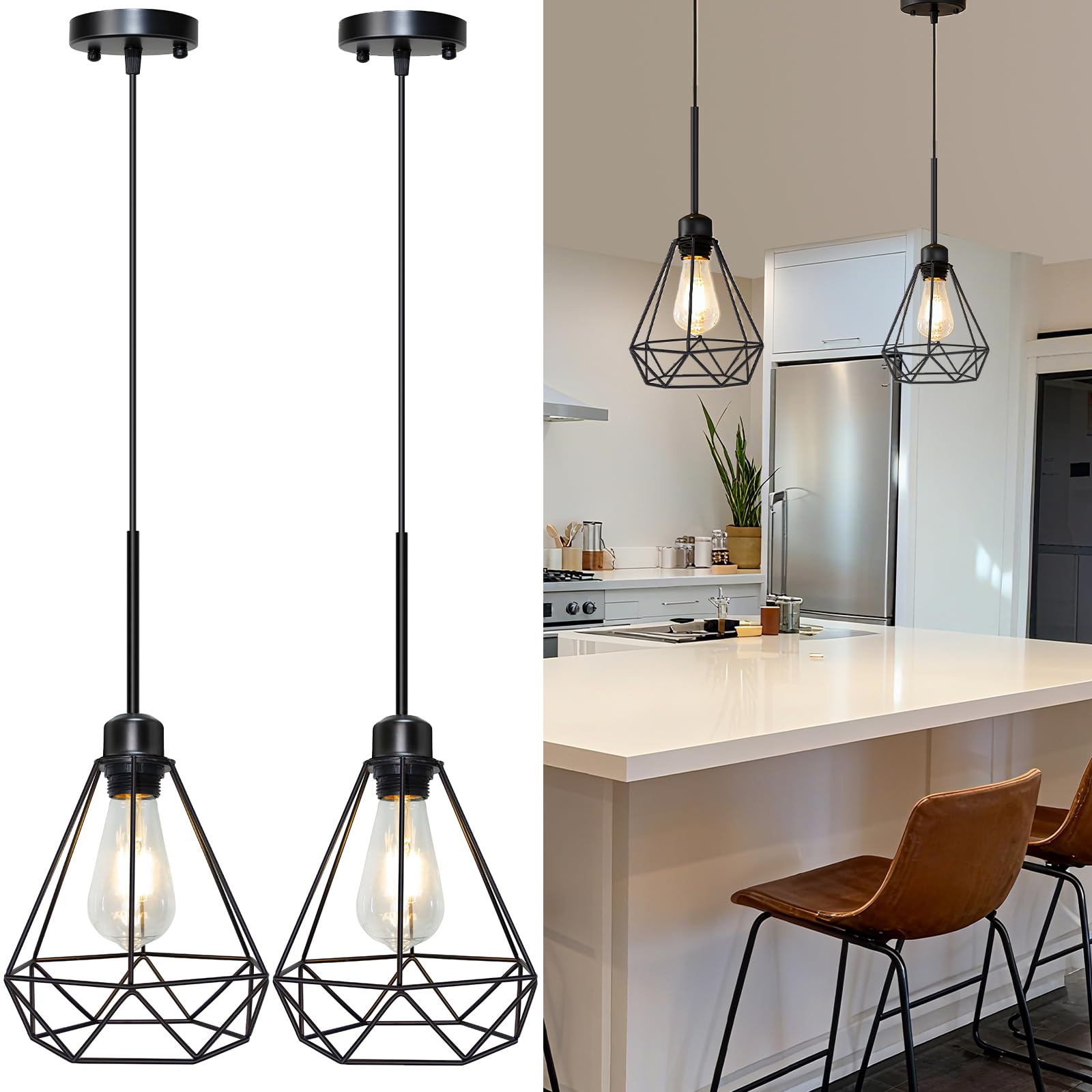 Hanging Lamps Rattan Pendant Light Hanging Lights 16.4ft Plug in Cord Pendant Light Fixture Plug Into Wall Outlet Pendant Lighting with On Off Switch for Bedroom Living (Egg Shade)