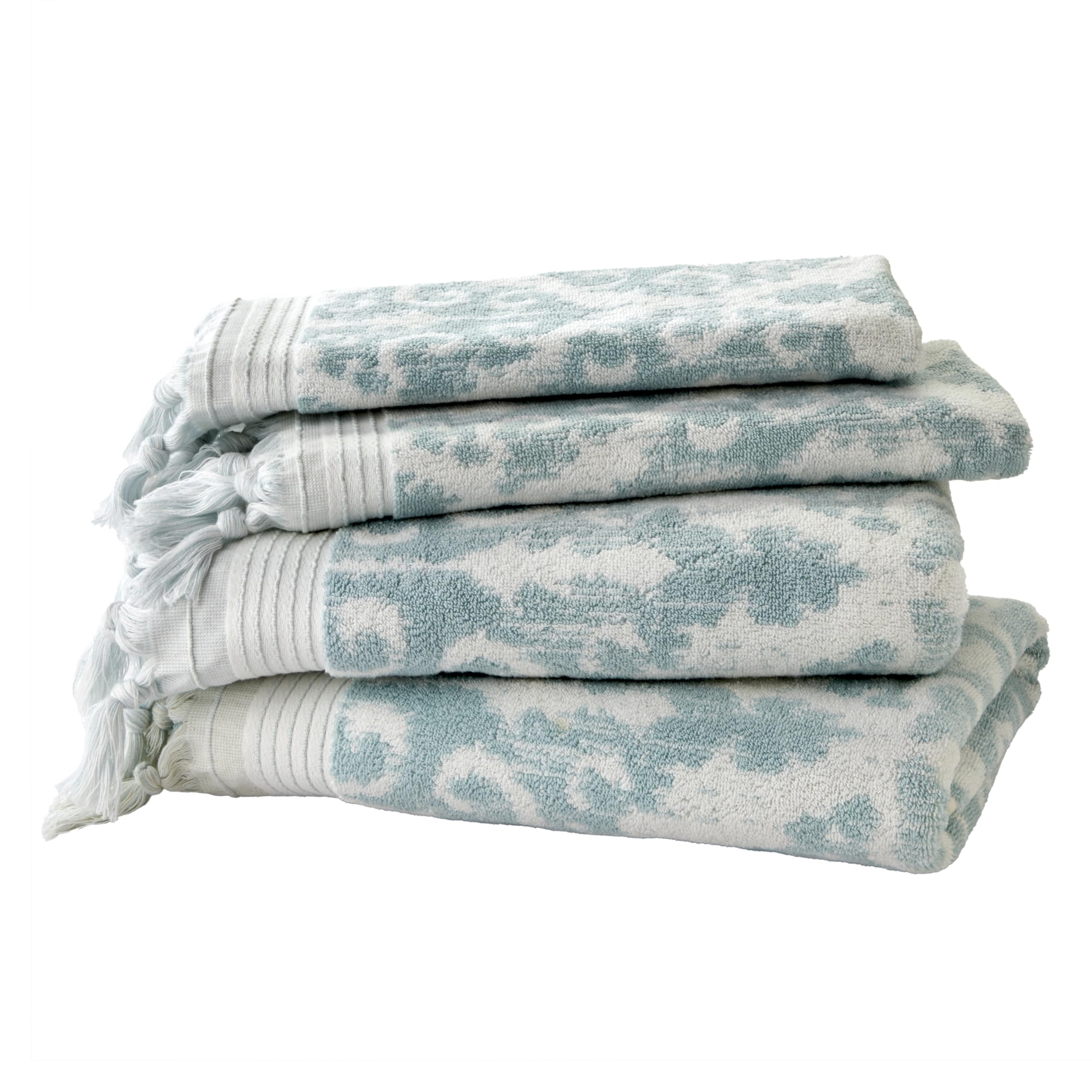 SKL Home Mirage Fringe 100% Turkish Cotton Hand Towel Set, Blush Small