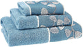Zahari Home Rose Vine Bathroom Towel Set - 3 Piece Towel Set in Beige - Modern Decor, Unique Design