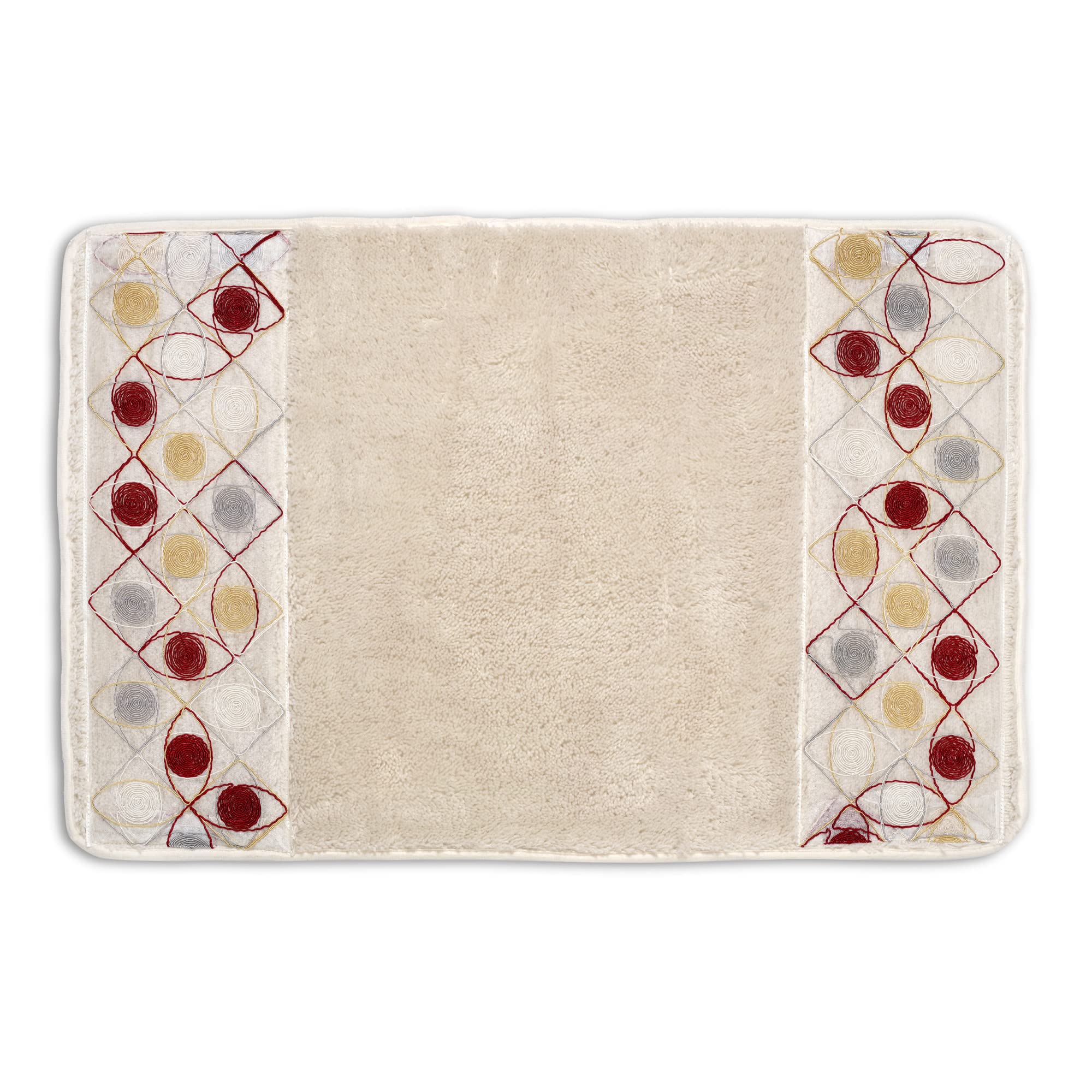 Zahari Home Rose Vine Bathroom Towel Set - 3 Piece Towel Set in Beige - Modern Decor, Unique Design