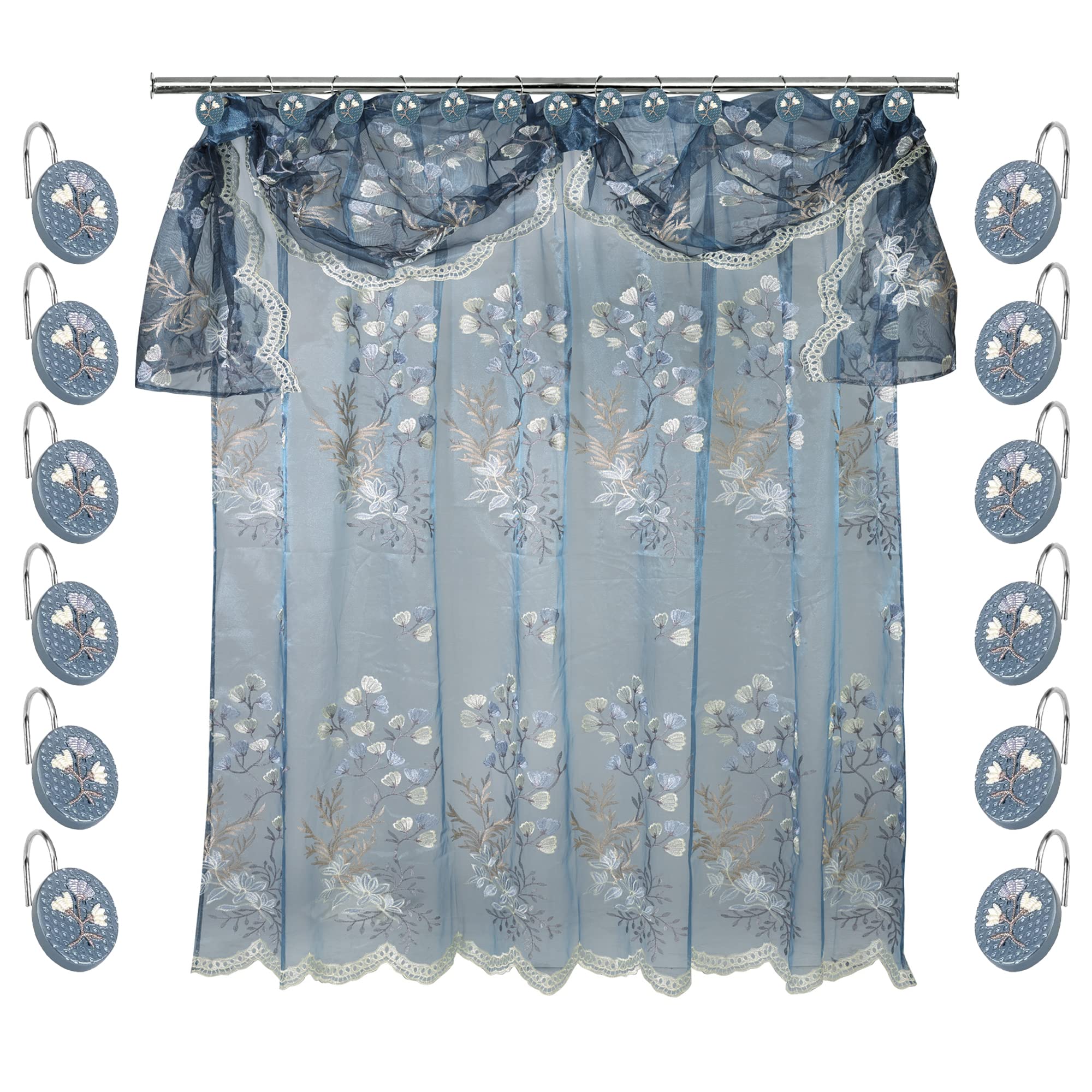 Zahari Home Rose Vine Bathroom Towel Set - 3 Piece Towel Set in Beige - Modern Decor, Unique Design