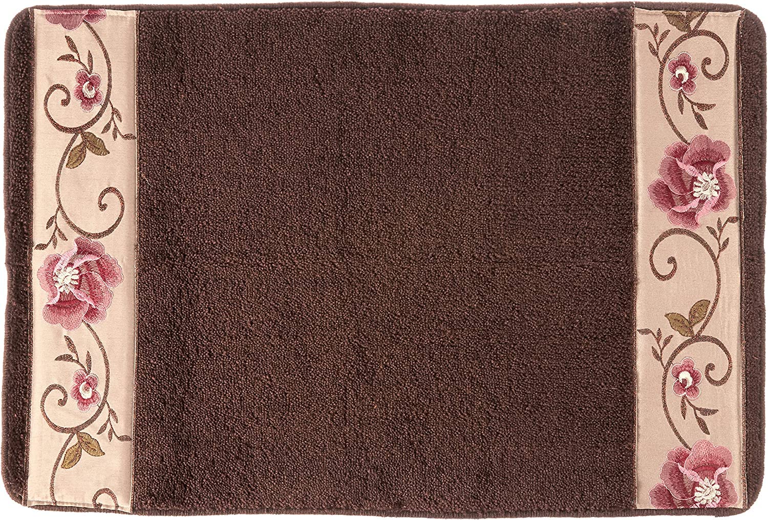 Zahari Home Rose Vine Bathroom Towel Set - 3 Piece Towel Set in Beige - Modern Decor, Unique Design