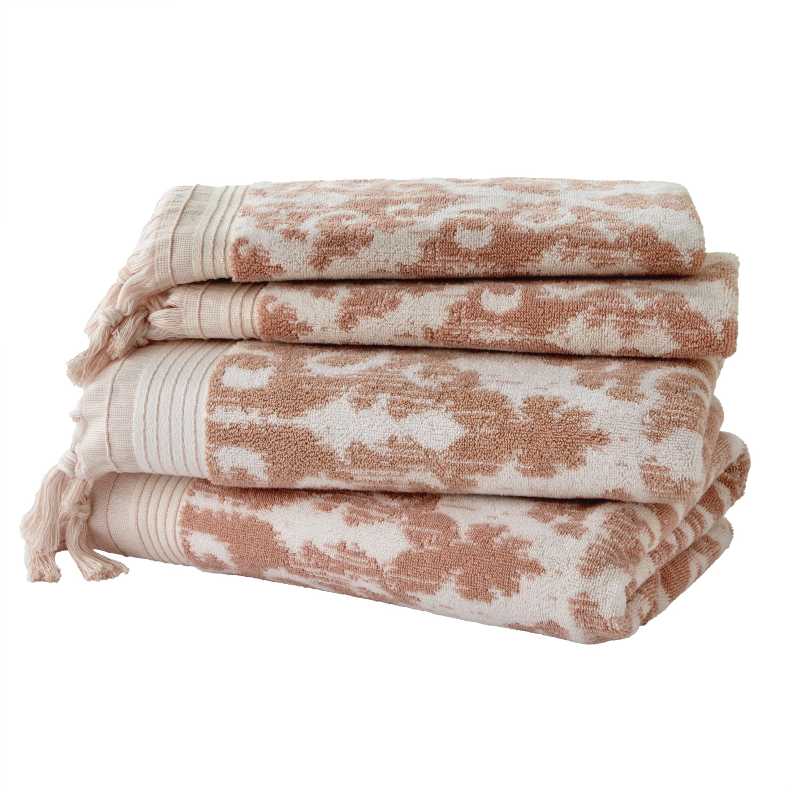 SKL Home Mirage Fringe 100% Turkish Cotton Bath Towel, Taupe 54.00" x 28.00"