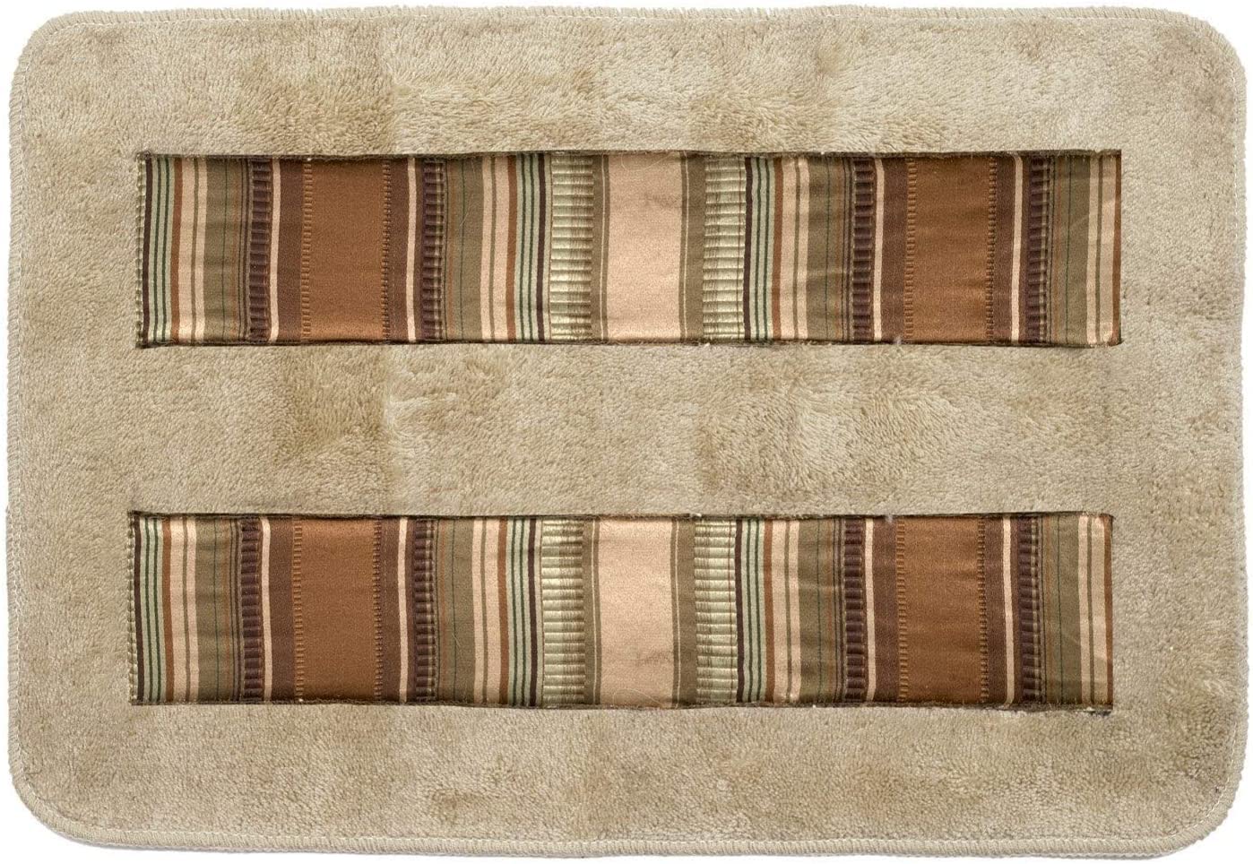 Zahari Home Rose Vine Bathroom Towel Set - 3 Piece Towel Set in Beige - Modern Decor, Unique Design