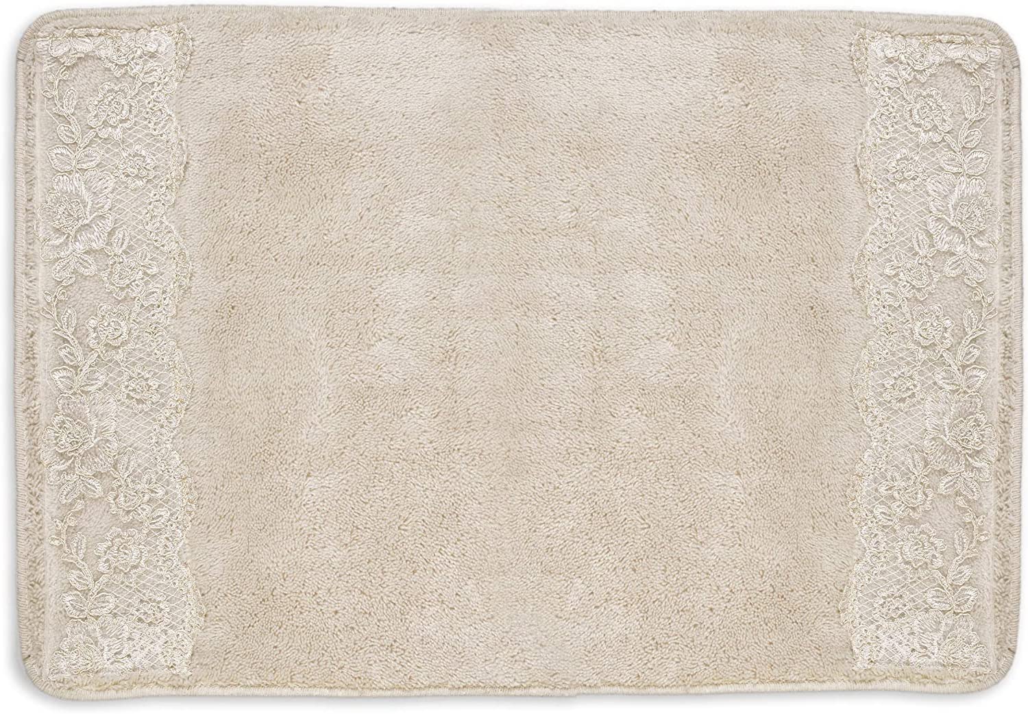 Zahari Home Rose Vine Bathroom Towel Set - 3 Piece Towel Set in Beige - Modern Decor, Unique Design