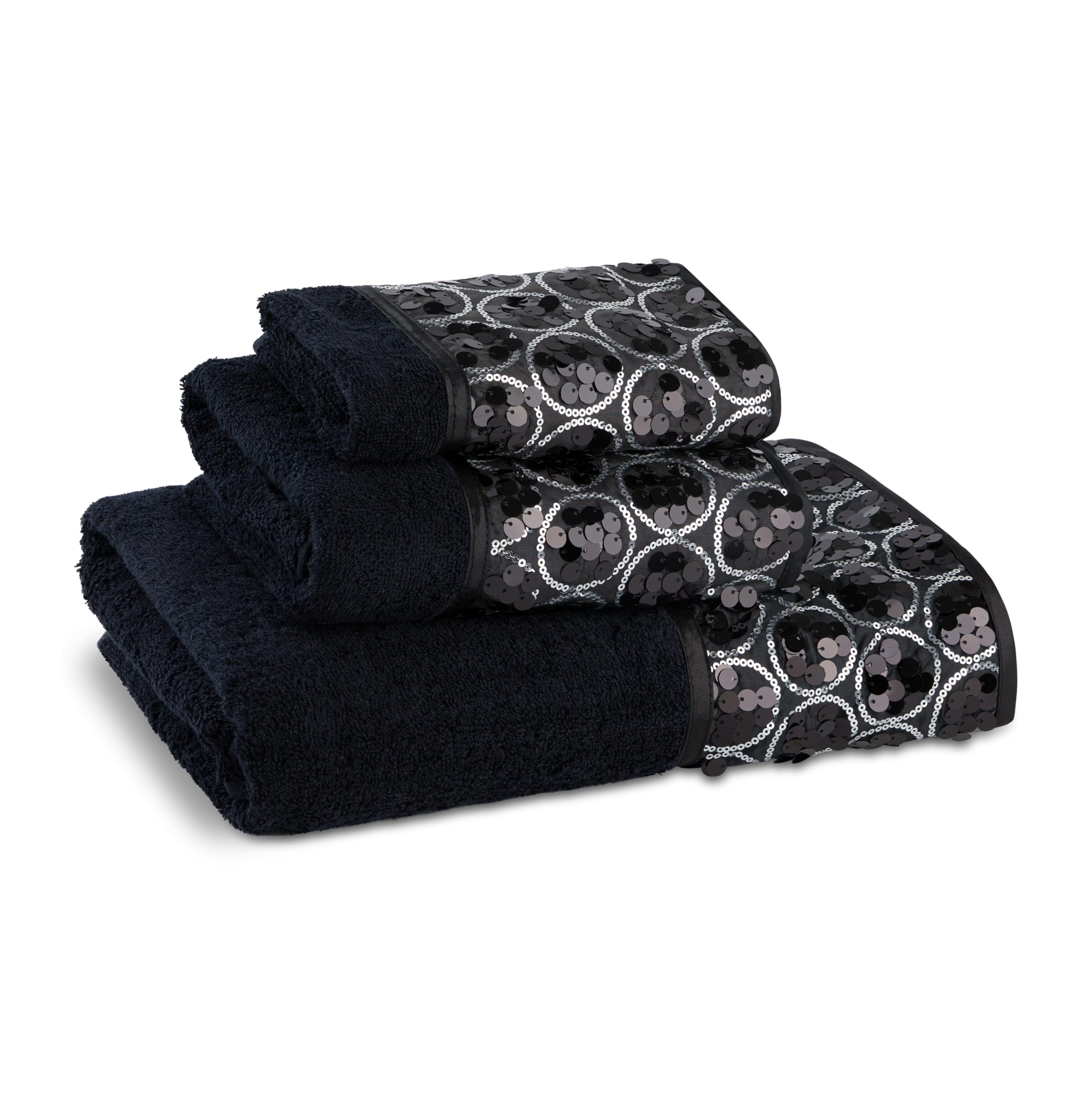 Zahari Home Rose Vine Bathroom Towel Set - 3 Piece Towel Set in Beige - Modern Decor, Unique Design