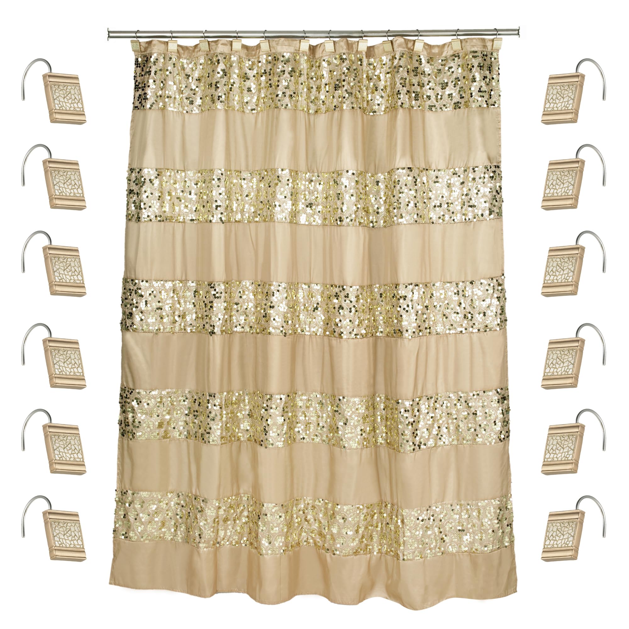 Zahari Home Rose Vine Bathroom Towel Set - 3 Piece Towel Set in Beige - Modern Decor, Unique Design