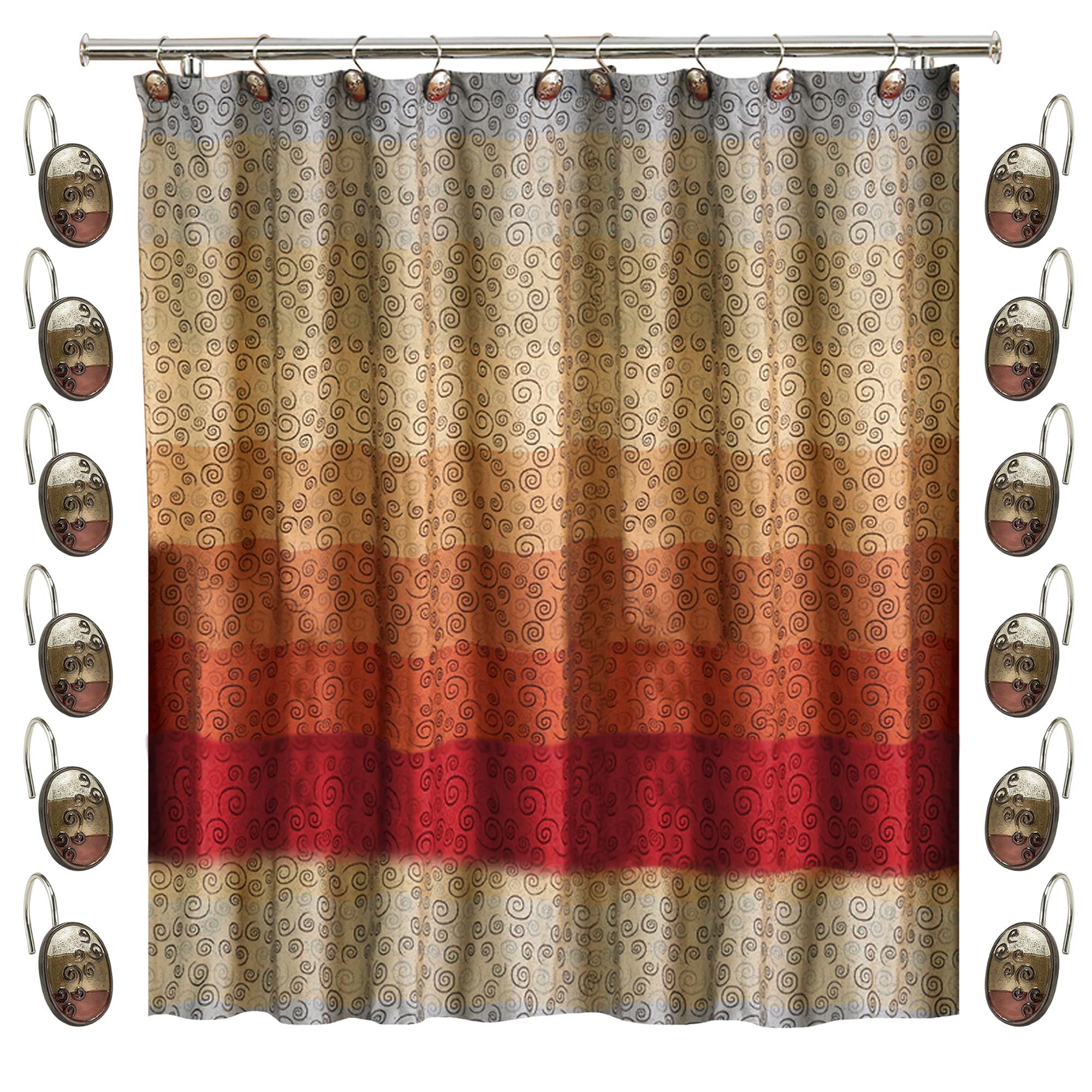 Zahari Home Rose Vine Bathroom Towel Set - 3 Piece Towel Set in Beige - Modern Decor, Unique Design