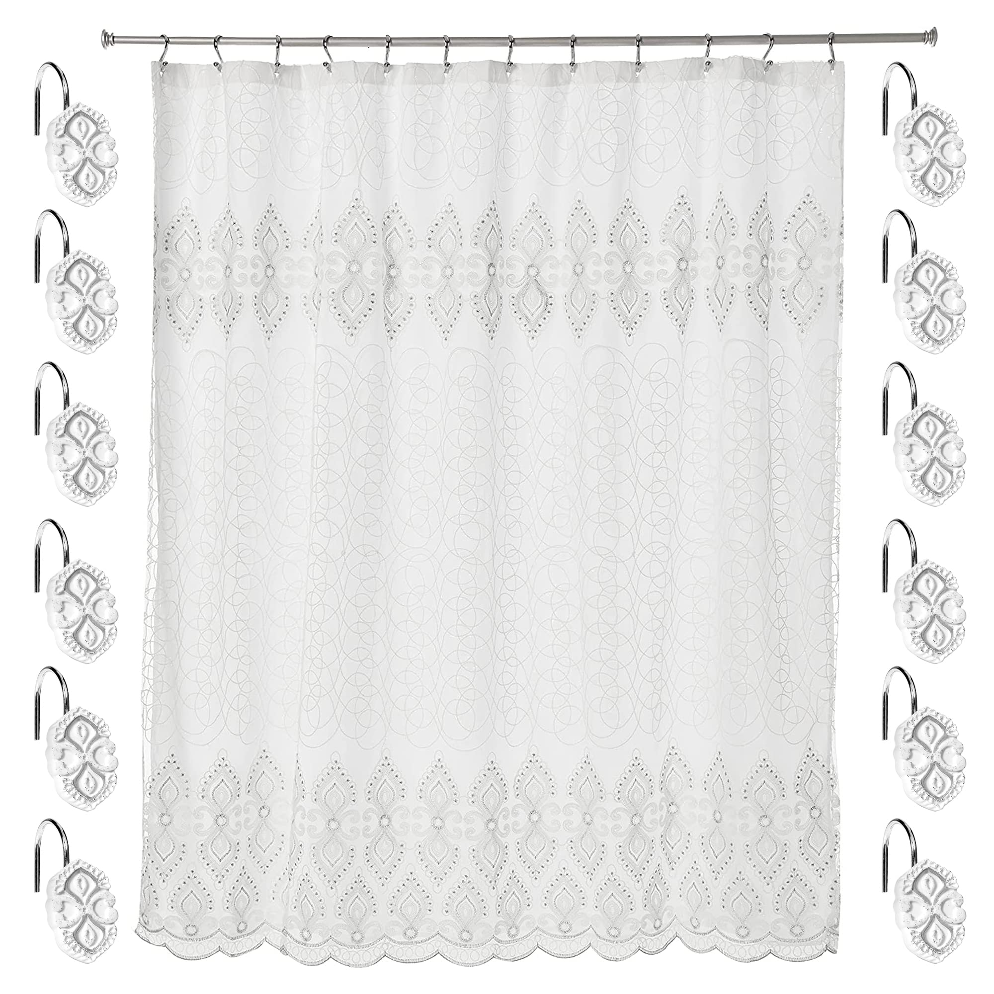 Zahari Home Rose Vine Bathroom Towel Set - 3 Piece Towel Set in Beige - Modern Decor, Unique Design