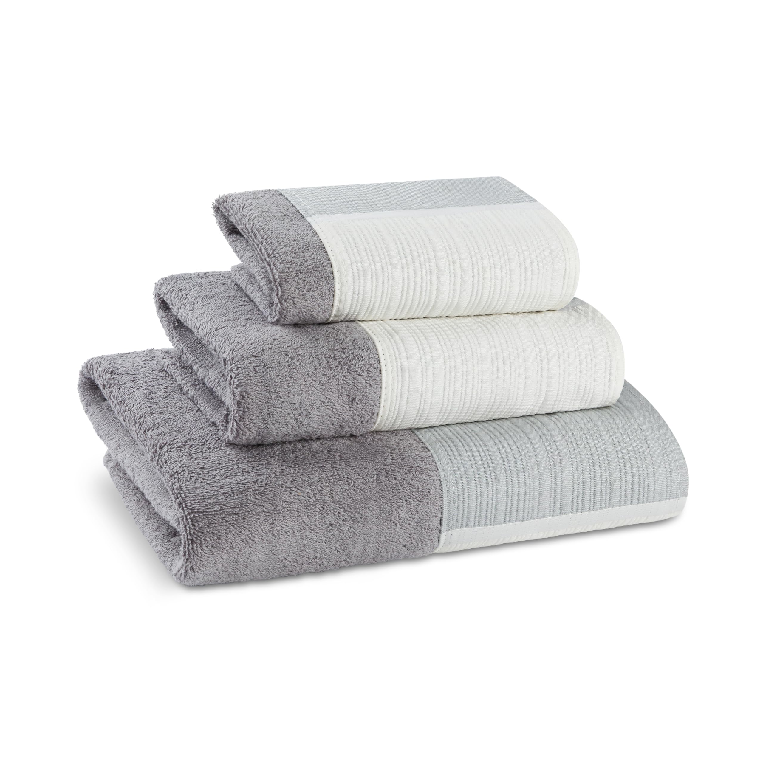 Zahari Home Rose Vine Bathroom Towel Set - 3 Piece Towel Set in Beige - Modern Decor, Unique Design