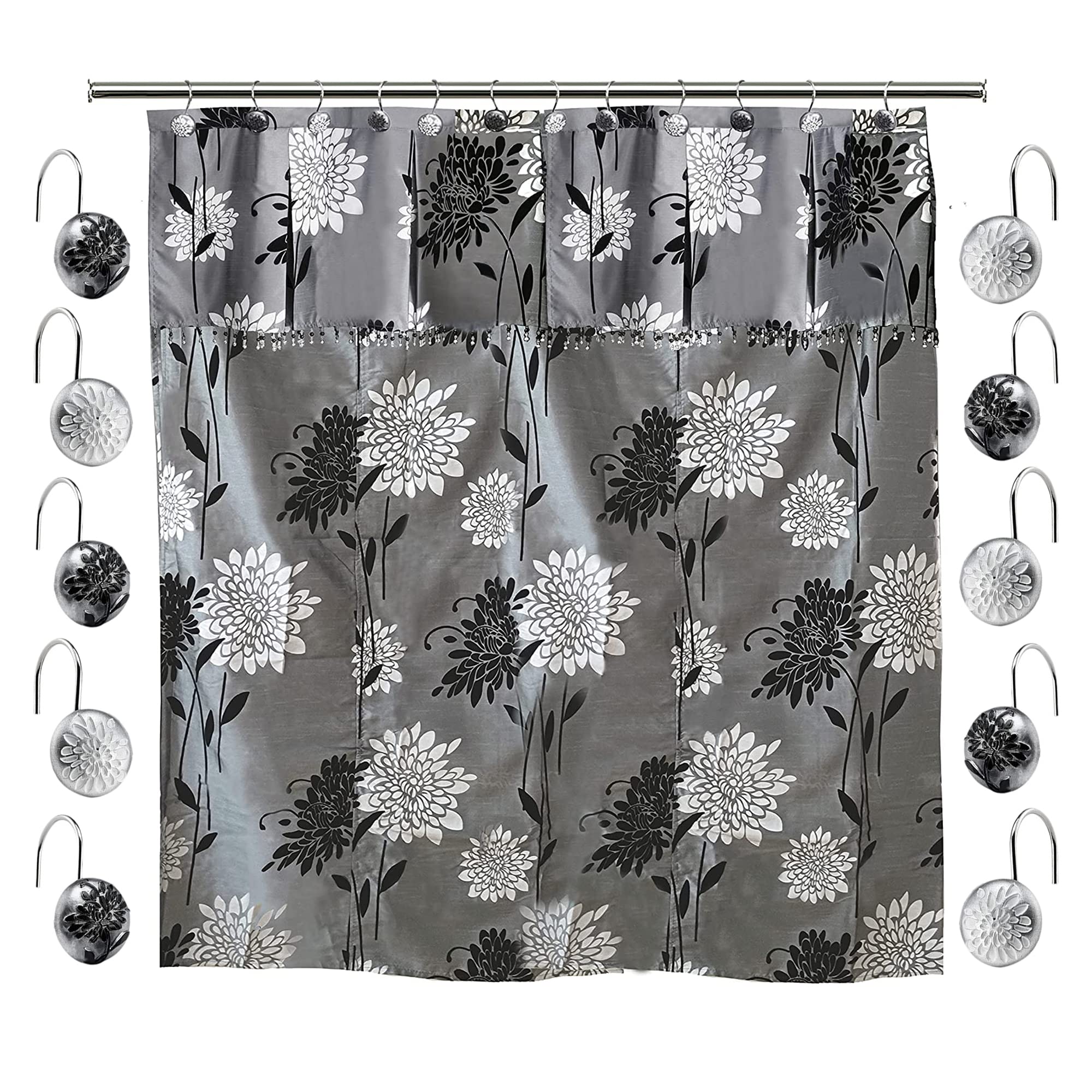 Zahari Home Rose Vine Bathroom Towel Set - 3 Piece Towel Set in Beige - Modern Decor, Unique Design