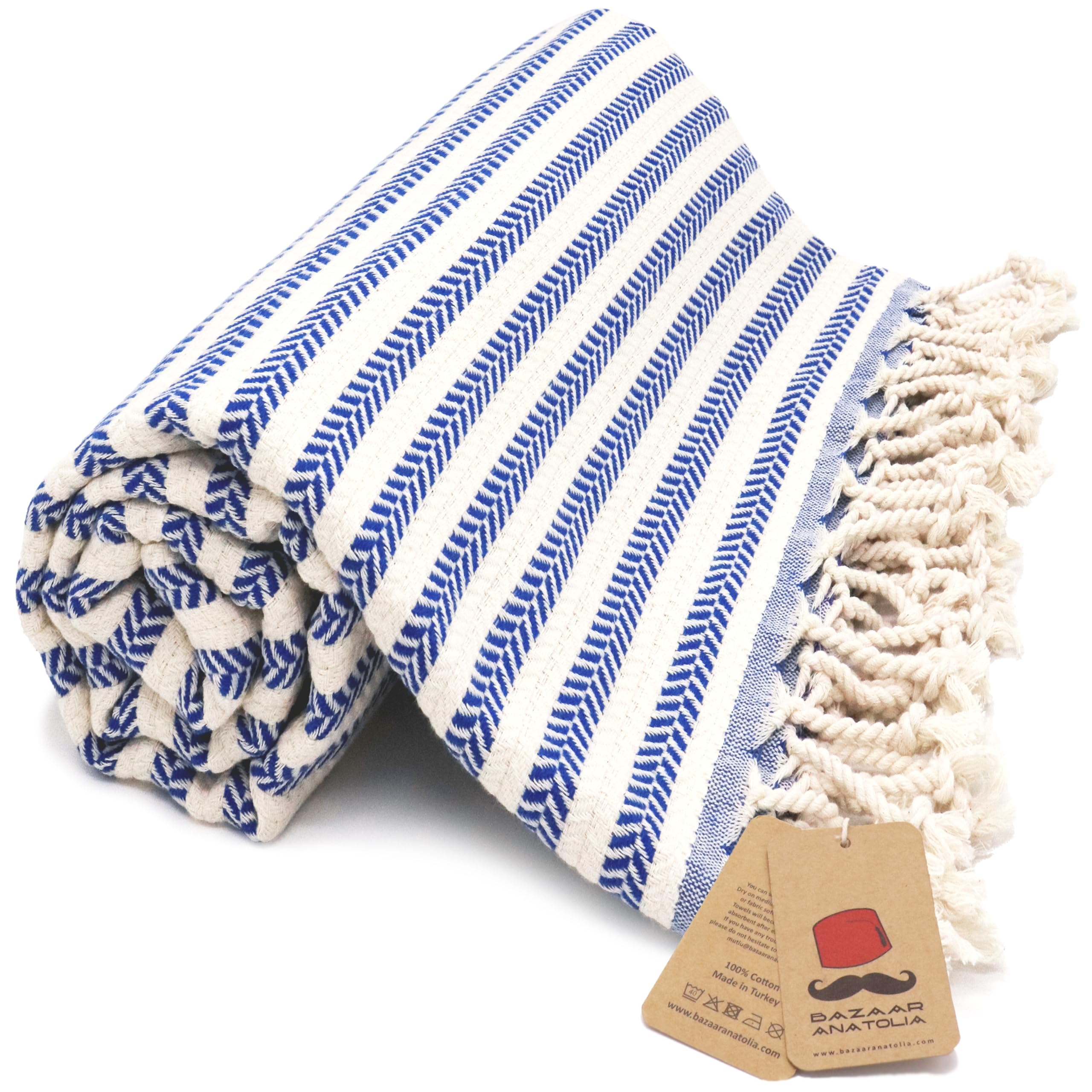 Bazaar Anatolia Turkish Bath Towel – 100% Cotton, Quick Dry Boho Farmhouse Decor, Autumn Throw Blanket for Bathroom – Oversized 71x39 Inches – Arpa Beige