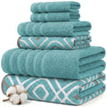 Modern Threads Floral Trail 6-Piece 100% Cotton Towel Set – Reversible Yarn Dyed Jacquard – Includes 2 Bath Towels, 2 Hand Towels, 2 Washcloths – Absorbent, Quick Dry, Soft & Durable – Taupe Brown