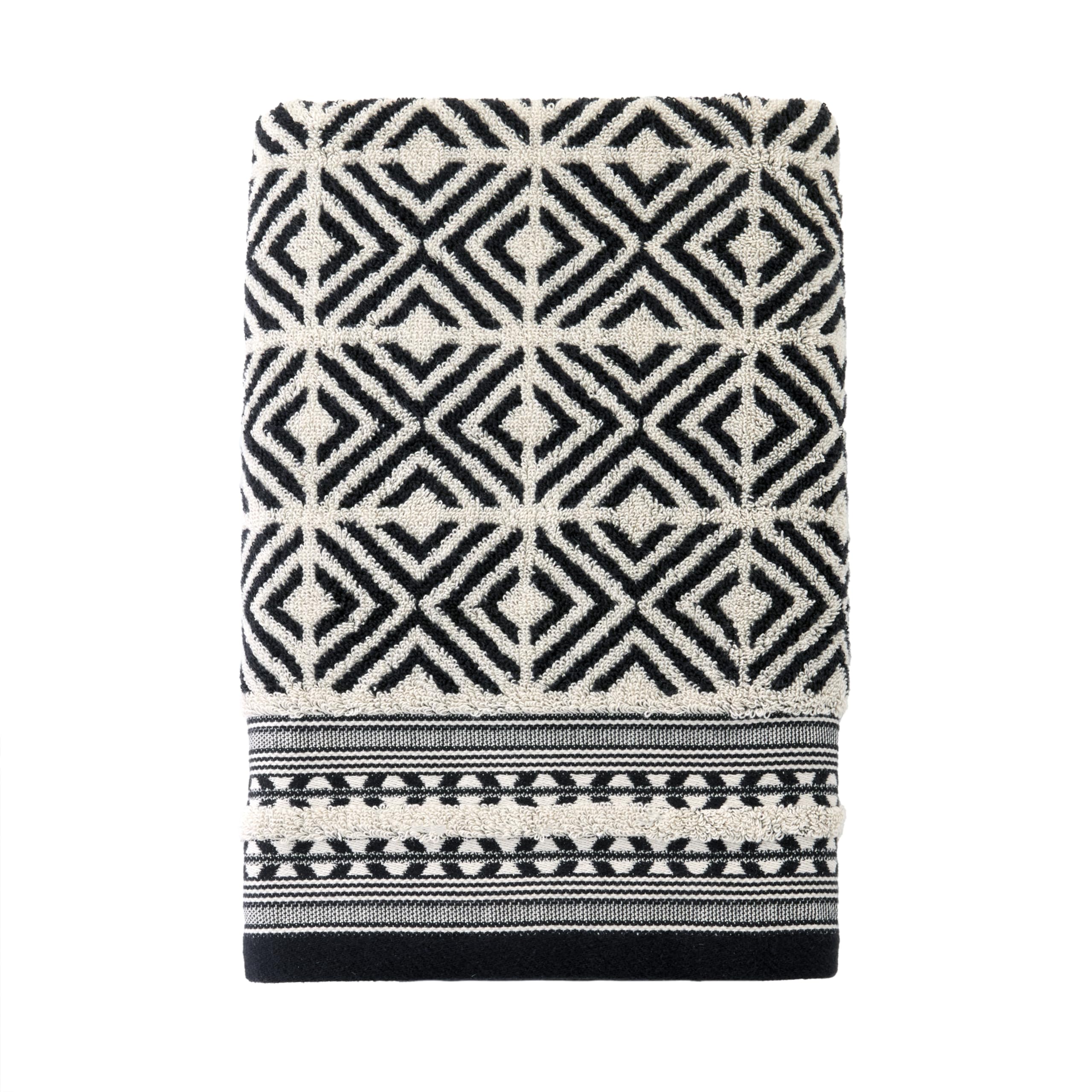 SKL Home Nador Hand Towel, 2-Pack, Black