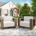 Patio Sectional Furniture Set, 6 Piece Outdoor Wicker Sofa Couch Set, Yellow Rattan Modular Outdoor Conversation Sets with 10" Extra Thick Cushions, Low Profile Lawn Deck Garden Furniture