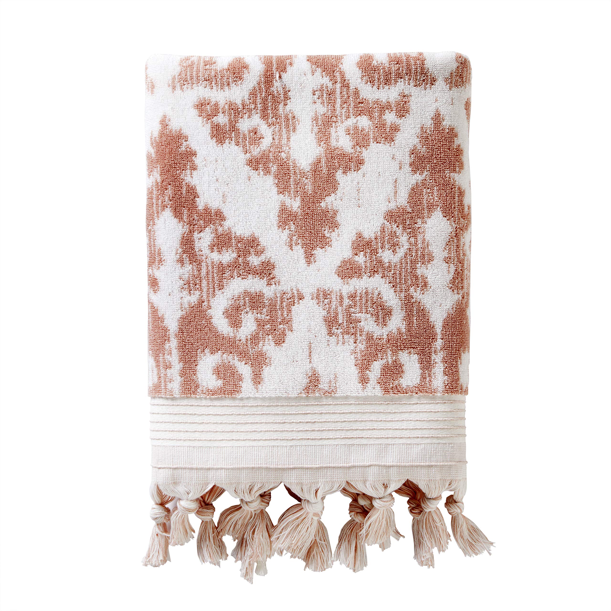 SKL Home Mirage Fringe 100% Turkish Cotton Hand Towel Set, Blush Small