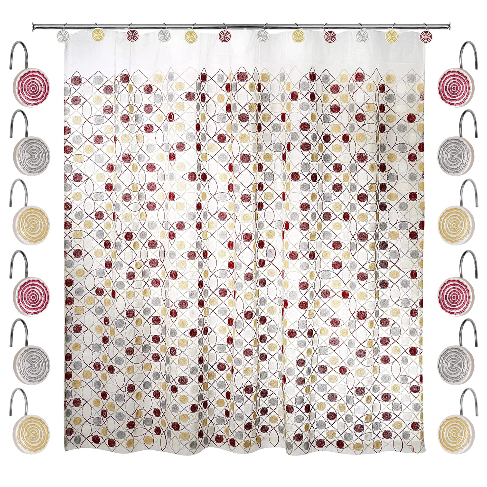 Zahari Home Rose Vine Bathroom Towel Set - 3 Piece Towel Set in Beige - Modern Decor, Unique Design