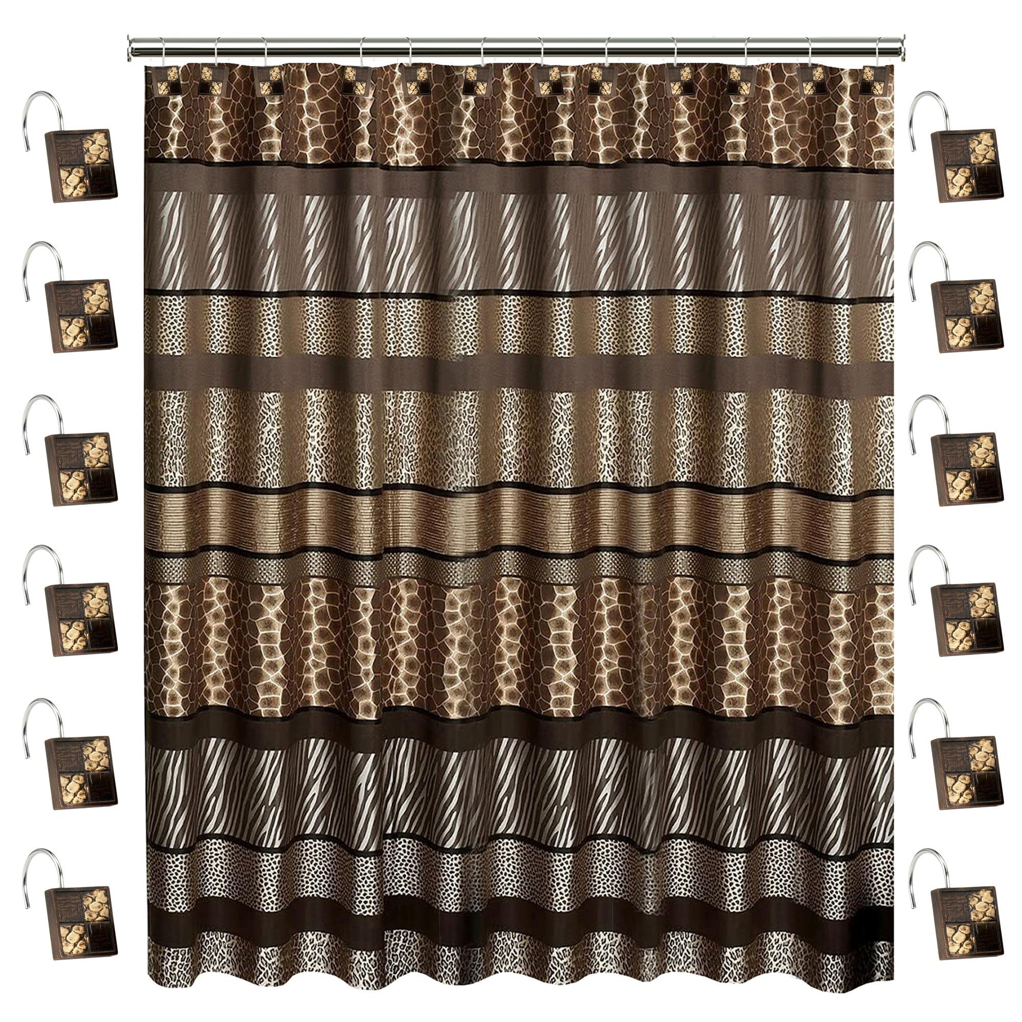 Zahari Home Rose Vine Bathroom Towel Set - 3 Piece Towel Set in Beige - Modern Decor, Unique Design
