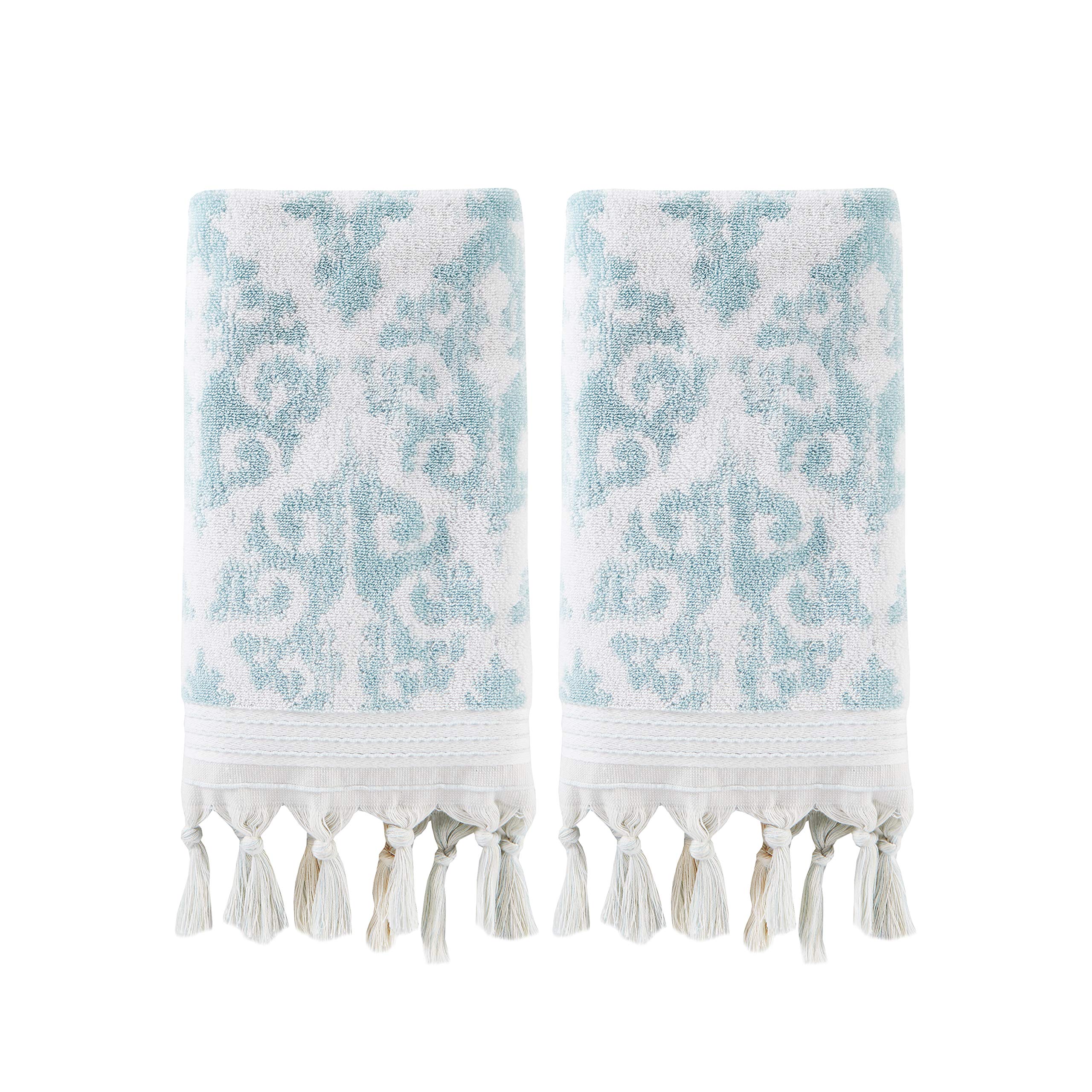 SKL Home Mirage Fringe 100% Turkish Cotton Hand Towel Set, Blush Small