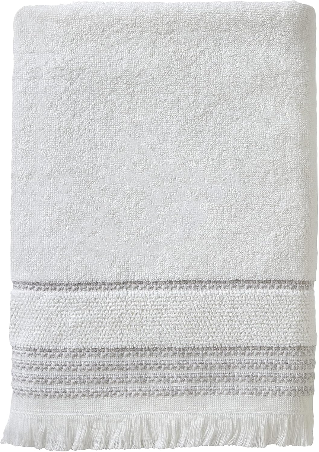 SKL Home Casual Fringe Bath Towel Set, 2-Pack, White