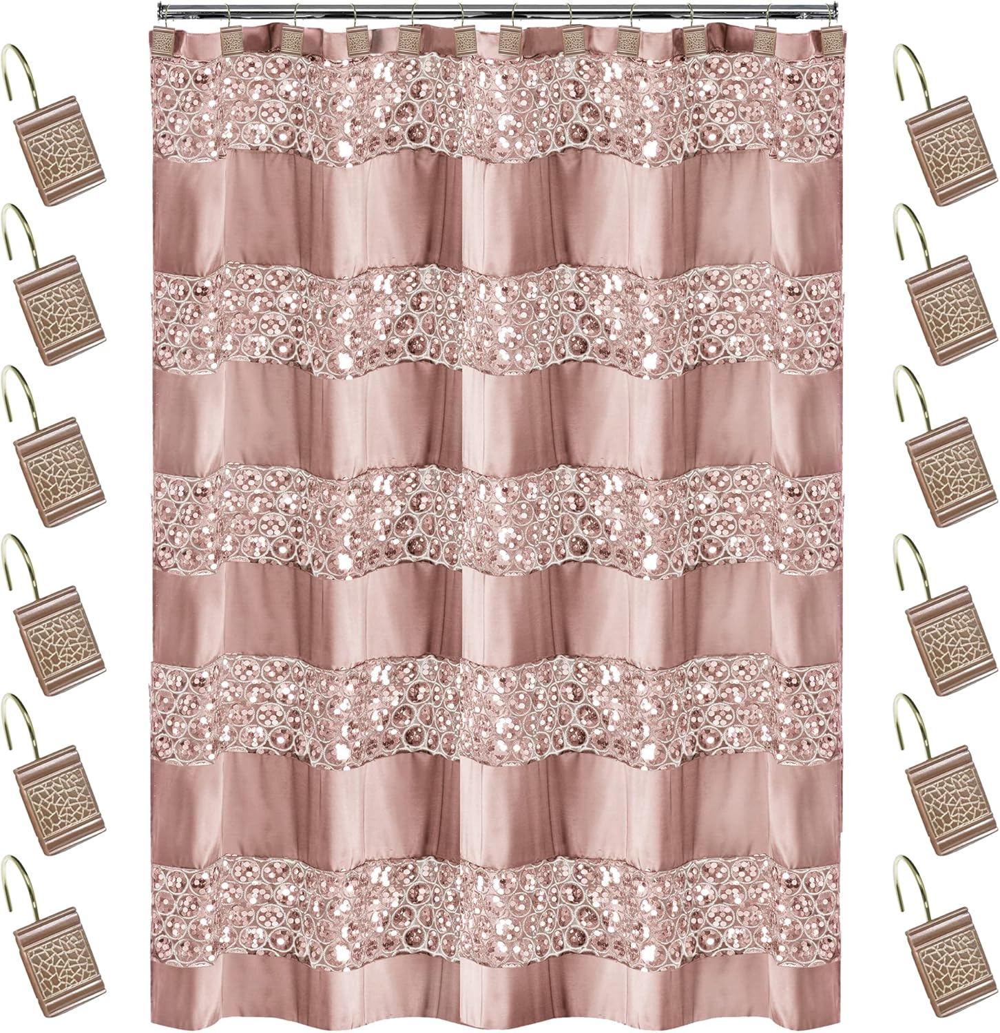 Zahari Home Rose Vine Bathroom Towel Set - 3 Piece Towel Set in Beige - Modern Decor, Unique Design