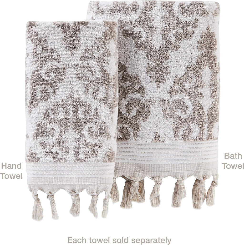 SKL Home Mirage Fringe 100% Turkish Cotton Bath Towel, Taupe 54.00" x 28.00"