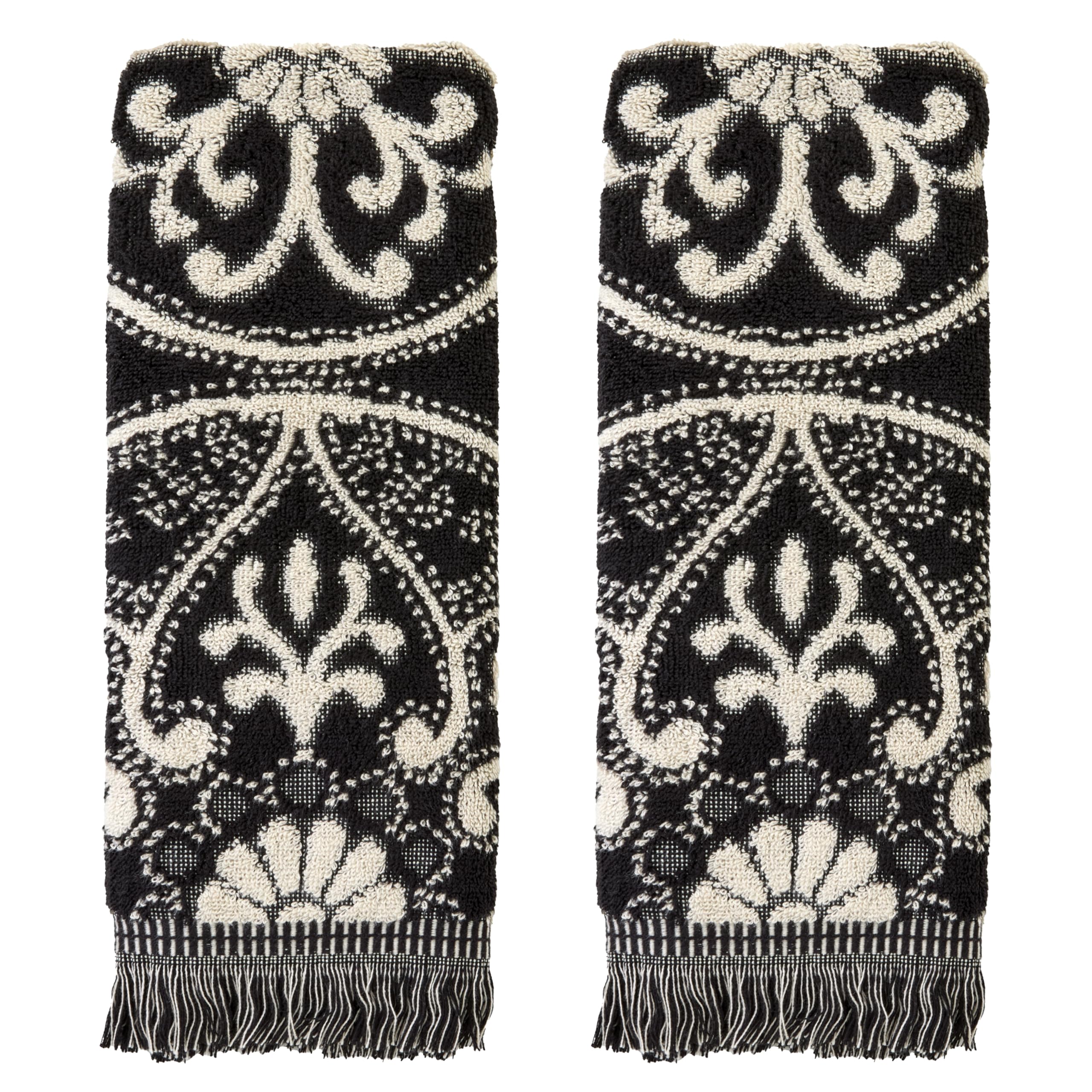 SKL Home Nador Hand Towel, 2-Pack, Black