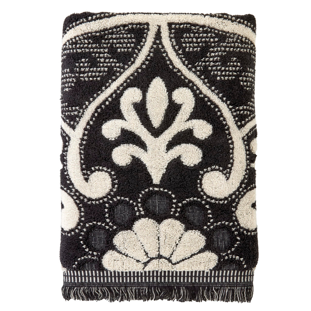 SKL Home Nador 2 Bath, 2 Hand Towel Set, Black