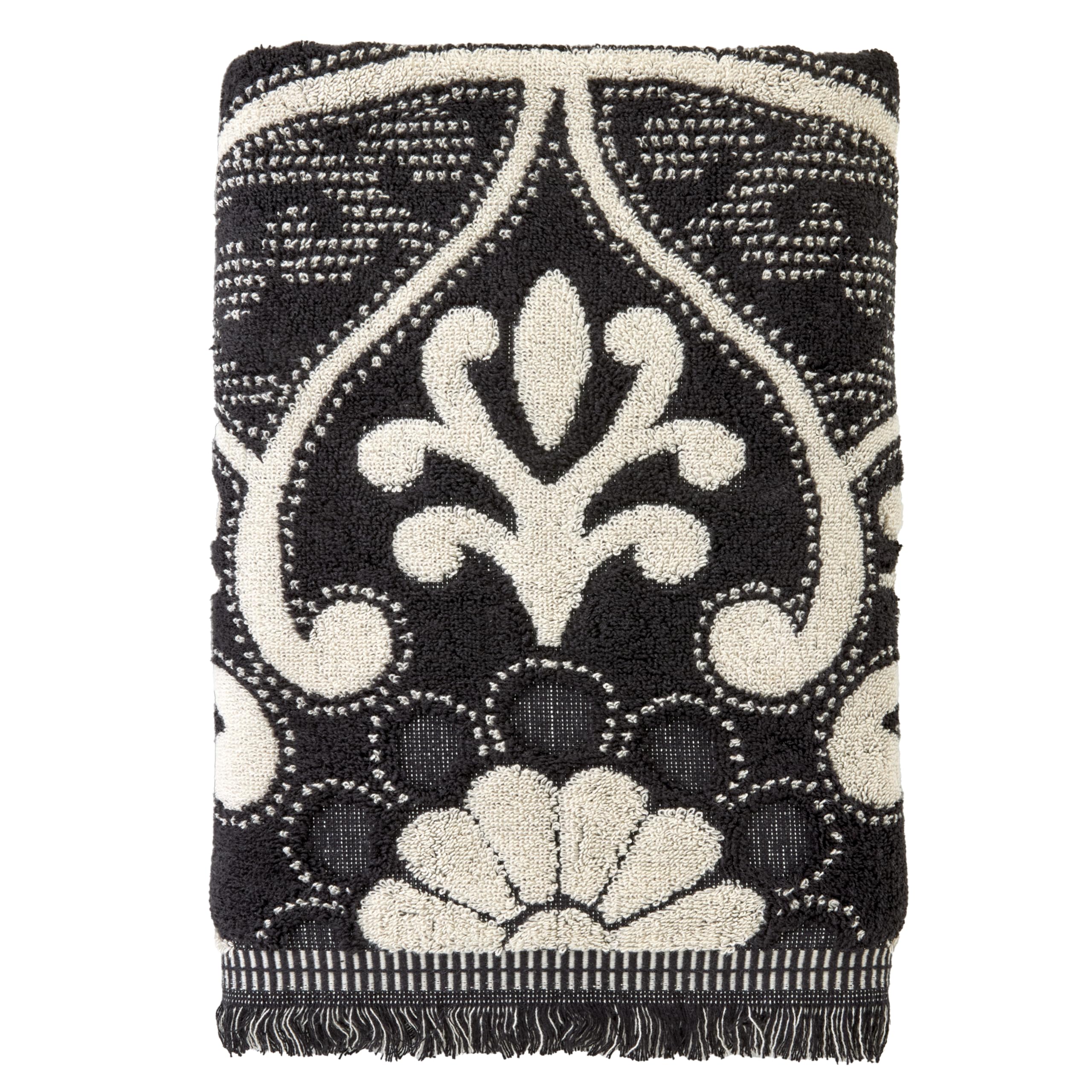 SKL Home Nador Hand Towel, 2-Pack, Black