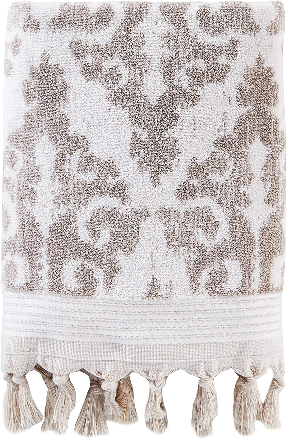 SKL Home Mirage Fringe 100% Turkish Cotton Bath Towel, Taupe 54.00" x 28.00"