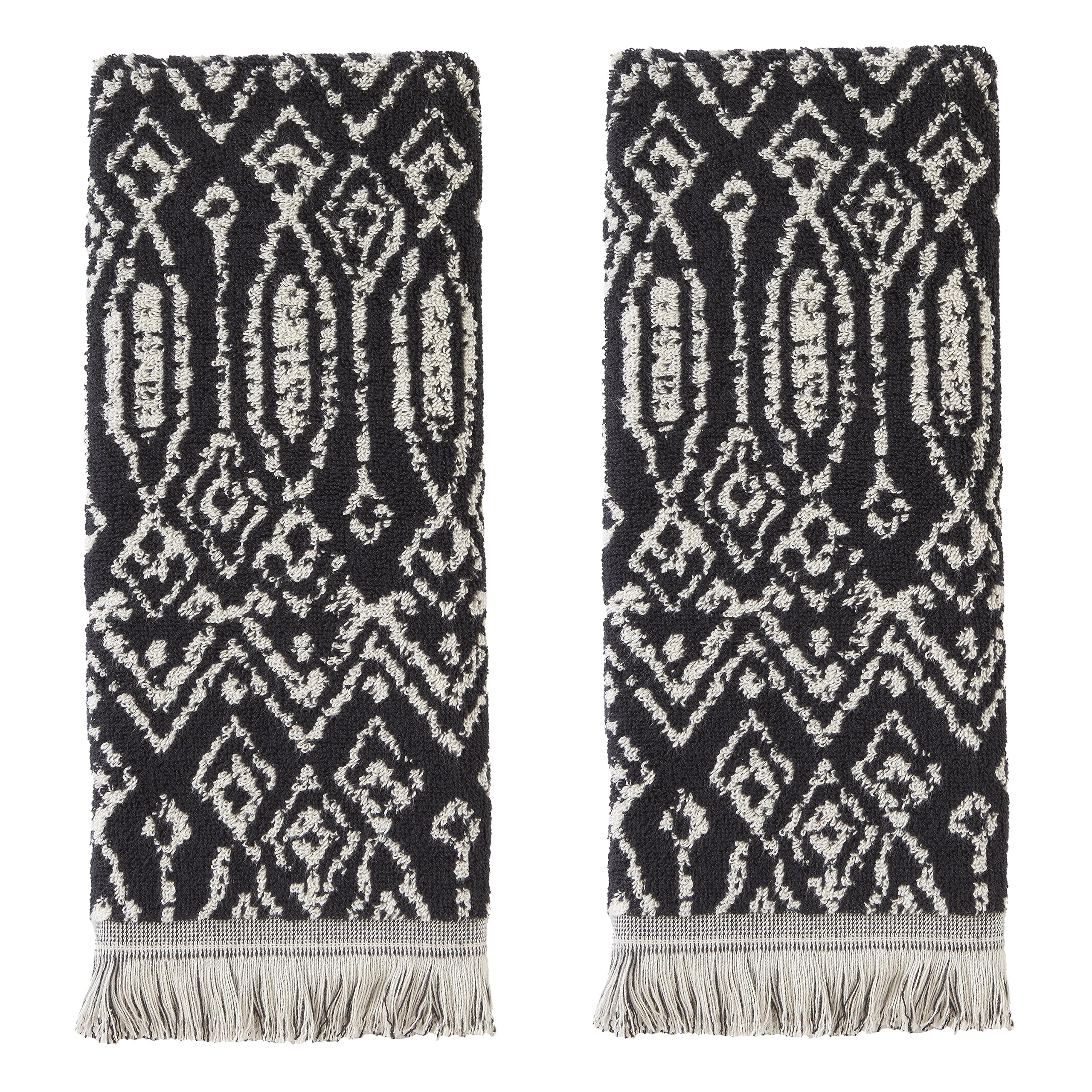 SKL Home Nador Jacquard Bath Towel, Black