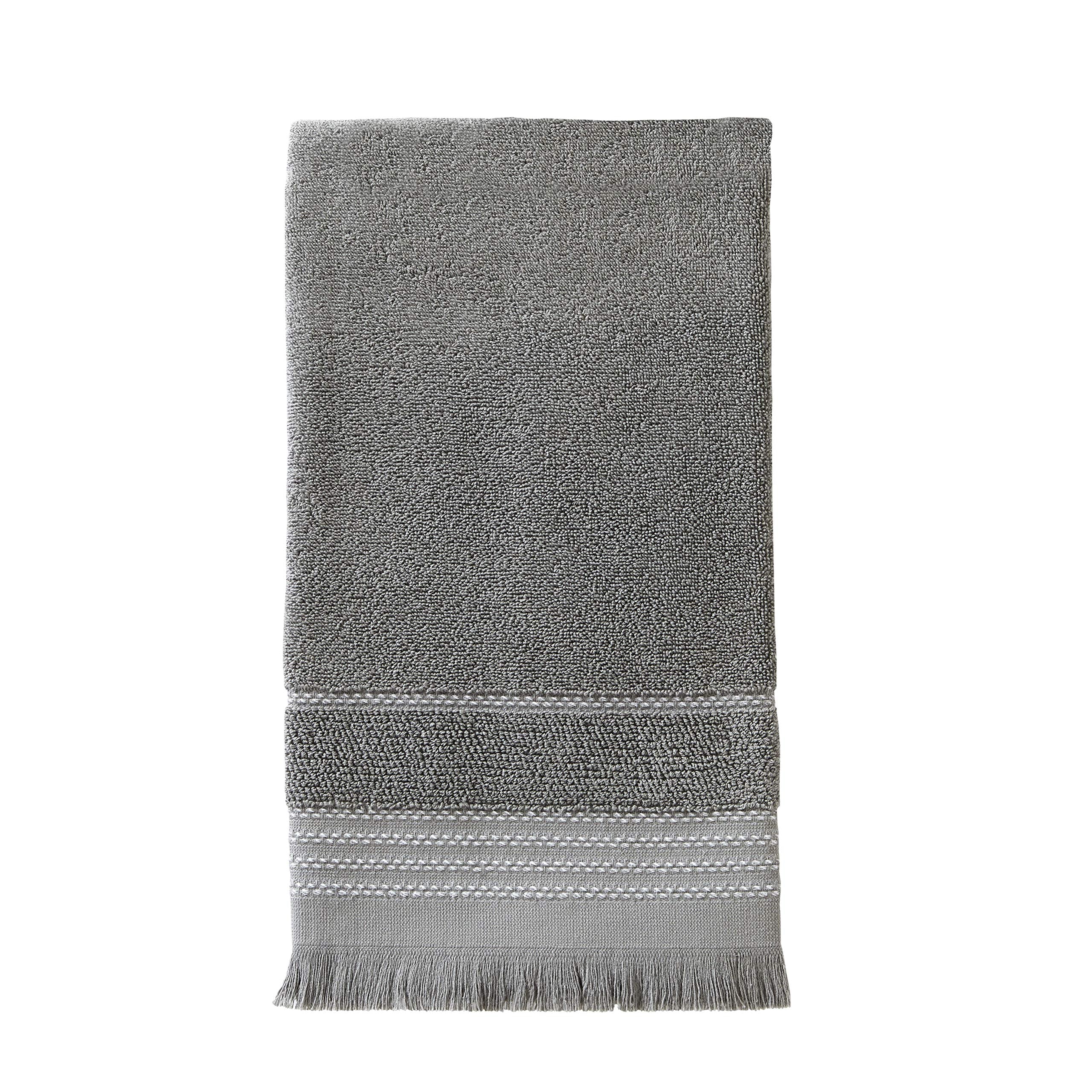 SKL Home Casual Fringe Bath Towel Set, 2-Pack, White
