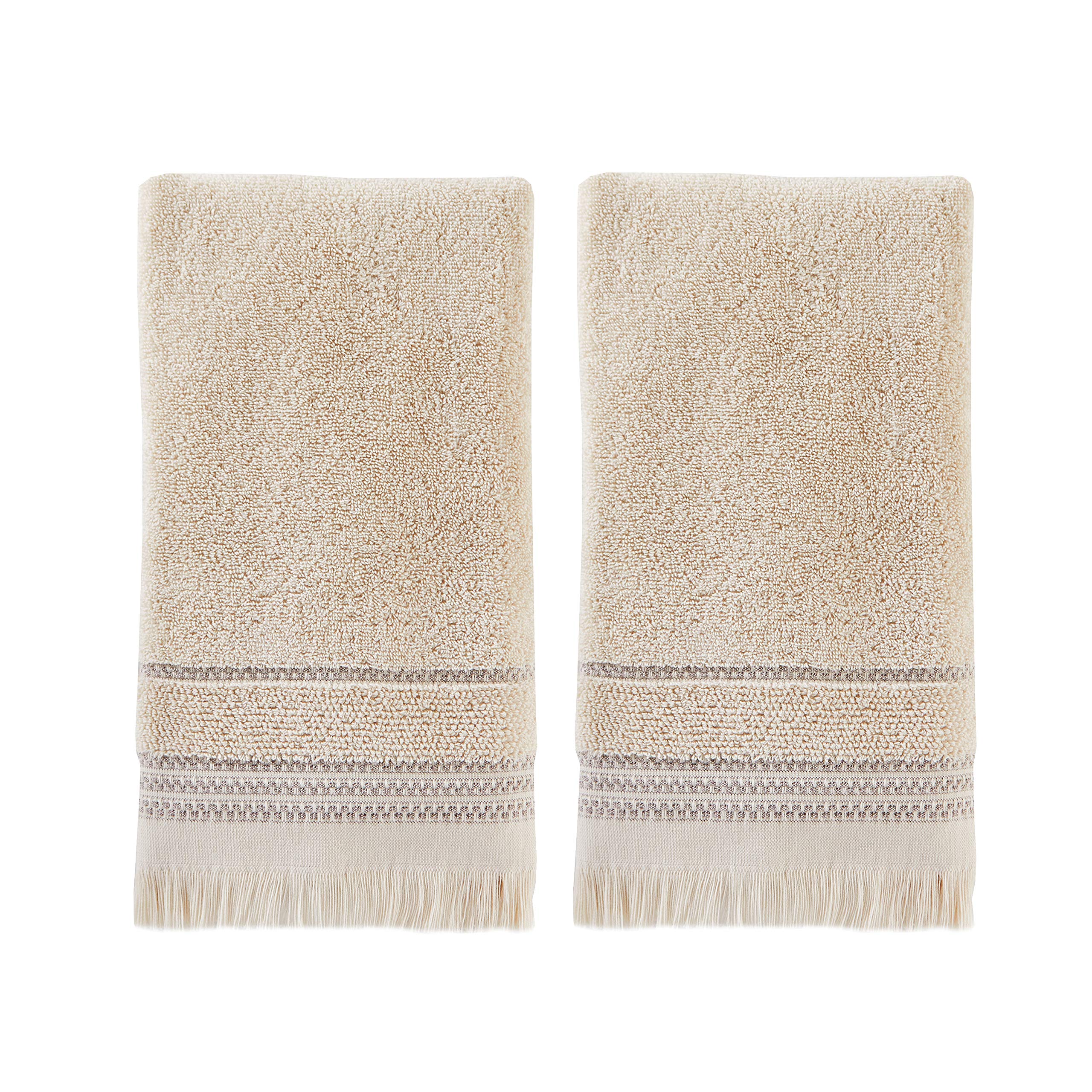 SKL Home Casual Fringe Bath Towel Set, 2-Pack, White
